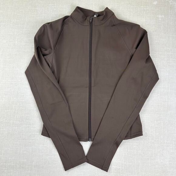 🤎 In Hand Nike X SKIMS Matte Mock Neck Full Zip Jacket Sepia Women XS - Picture 2 of 6